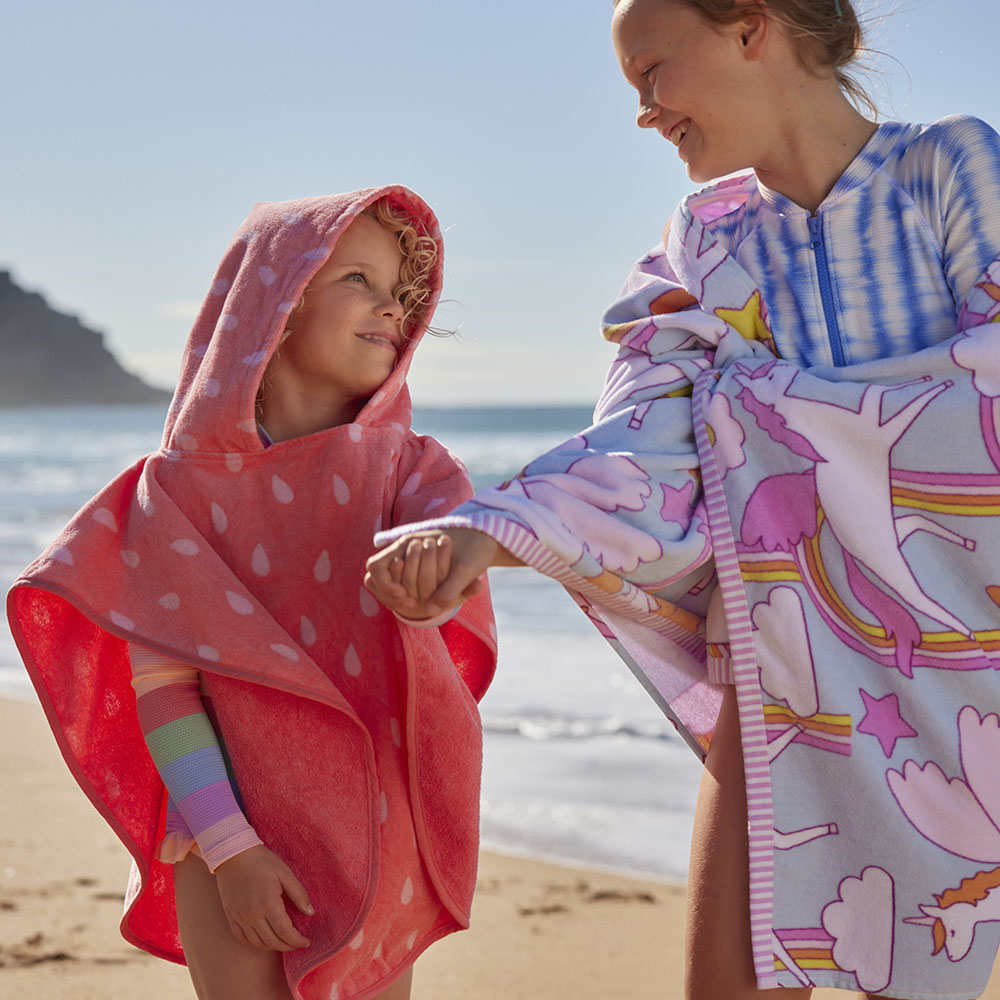 Adairs Kids Strawberry Sweet Character Hooded Beach Towel Adairs