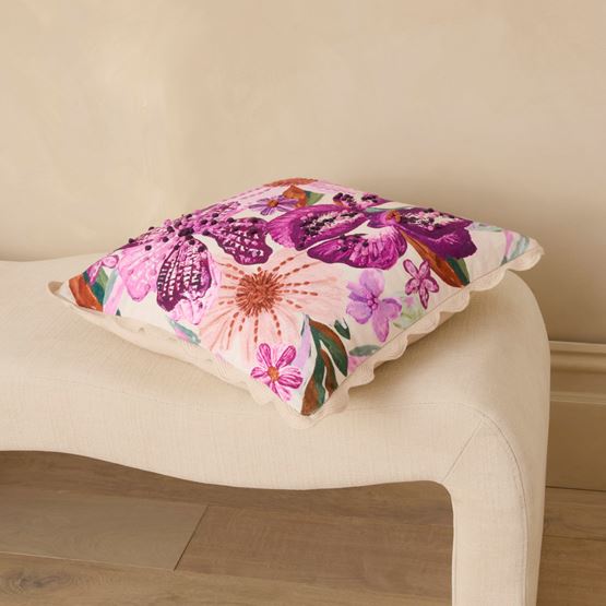 Berry Floral Purple Cushion