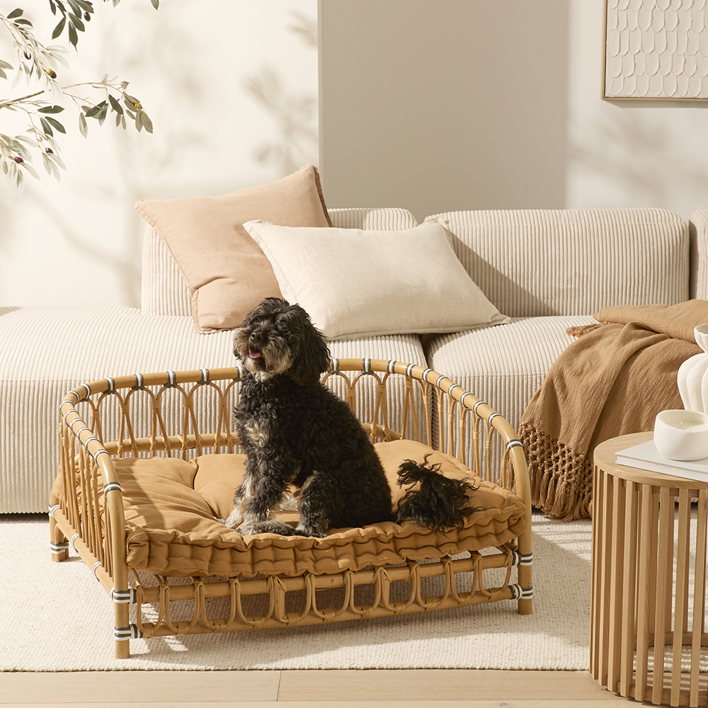 Fetch Belgian Forest Linen Pet Bed Adairs