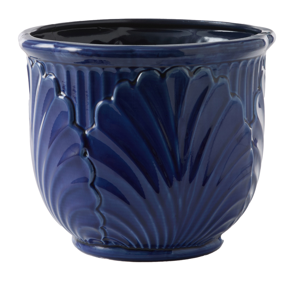 Lilah Deep Blue Leaf Pot Adairs