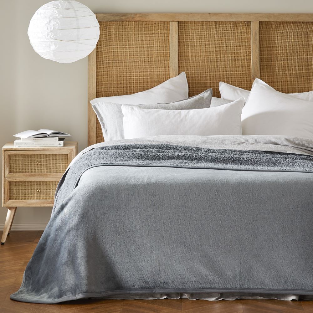 Grey blankets for bed new arrivals