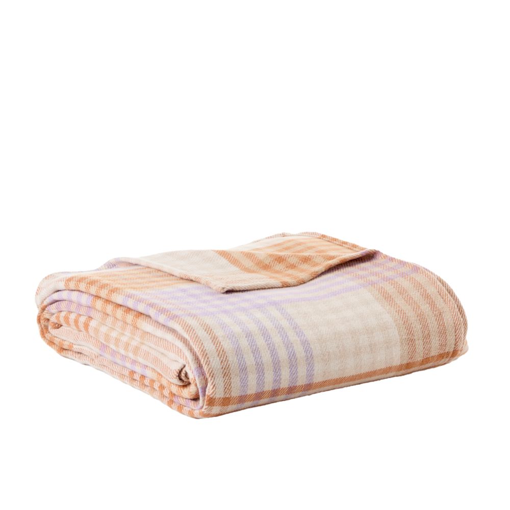 Alexia Natural Check Blanket Adairs
