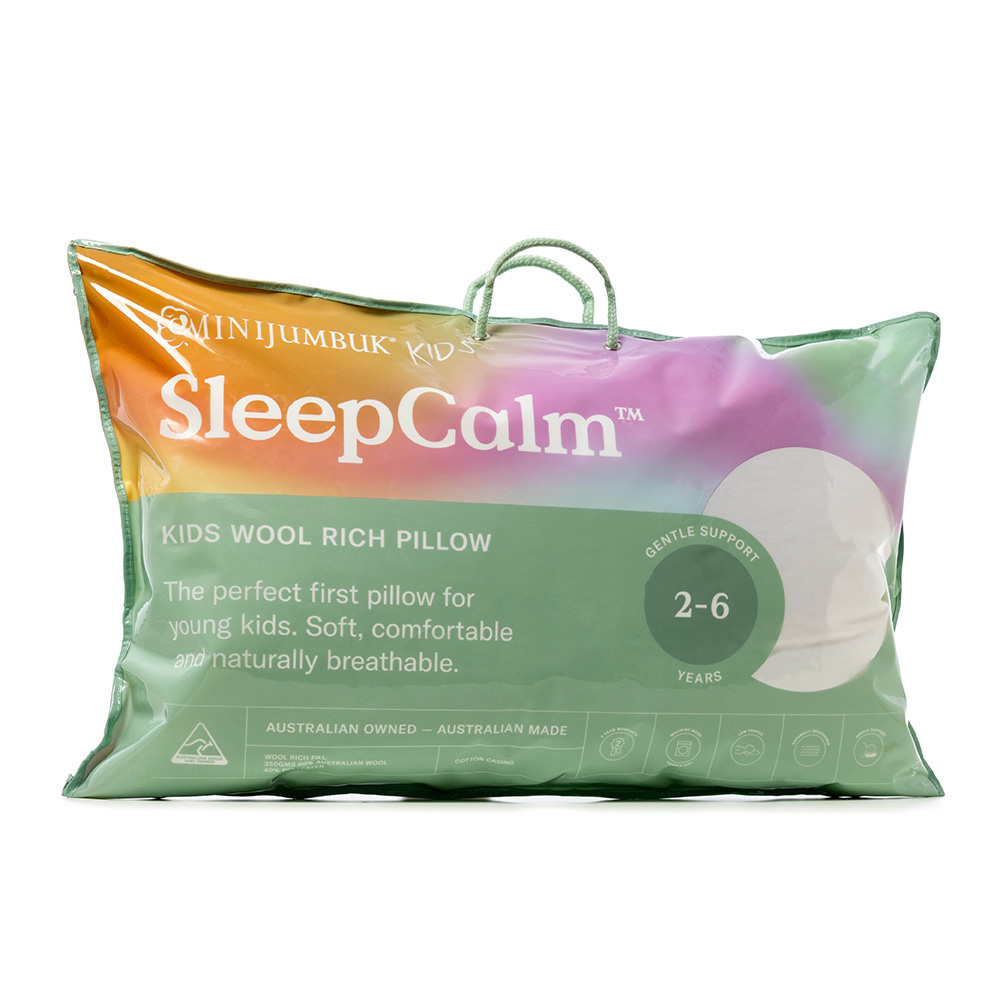 MiniJumbuk Sleep Calm Low Profile Kids Wool Rich Pillow Adairs
