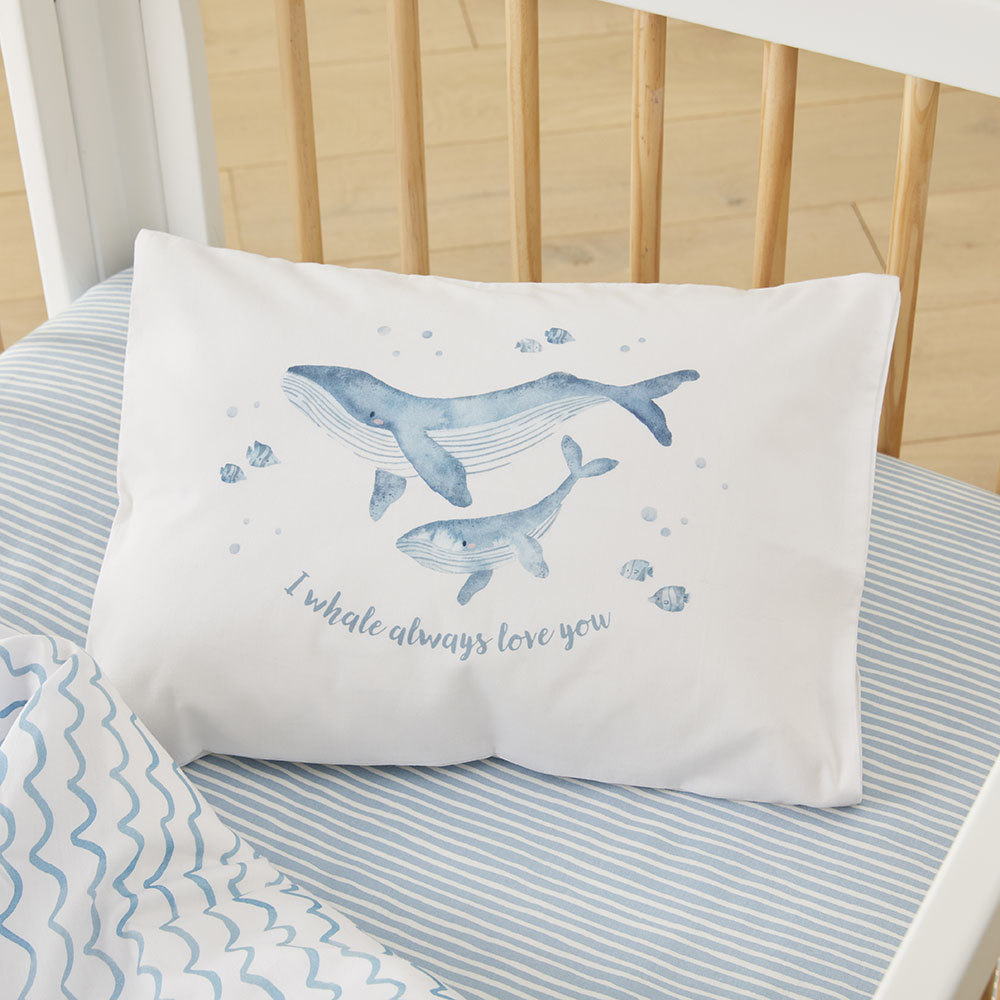 Adairs Kids Decorative I Whale Always Love You Cot Text Pillowcase