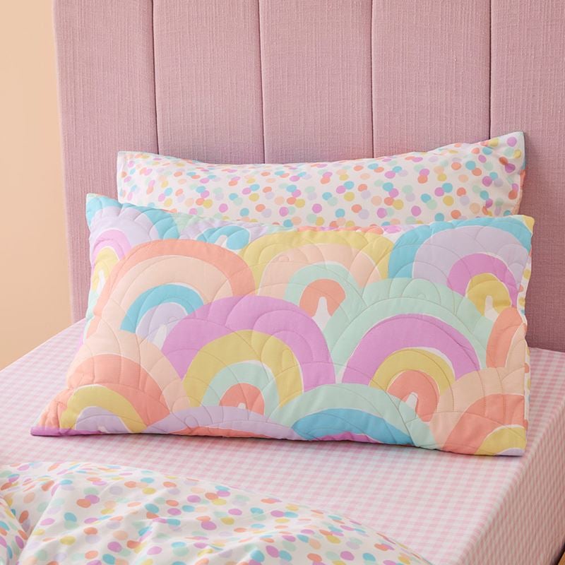 Rainbow Burst Pastel Quilted Quilt Cover Set