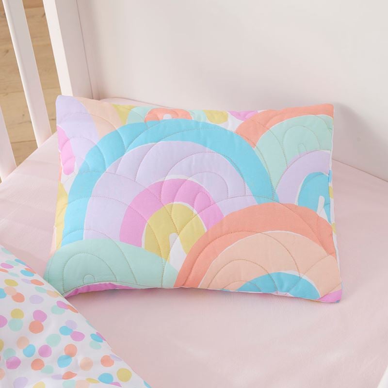 Rainbow Burst Pastel Quilted Cot Quilt Cover Set