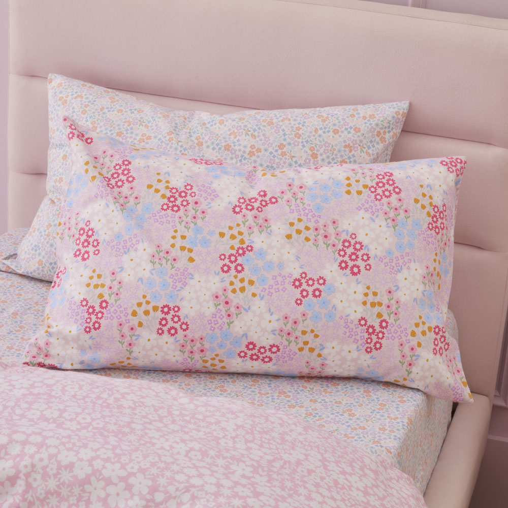 Adairs Kids Polly Floral Pink Flannelette Quilt Cover Set Adairs
