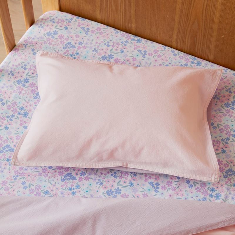 Stonewashed Cotton Pink Lavender Cot Quilt Cover Set