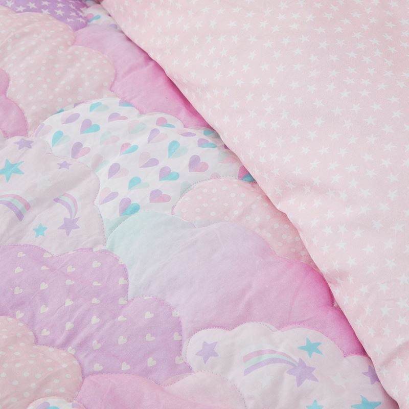 Sleep In The Clouds Lilac Quilted Quilt Cover Set