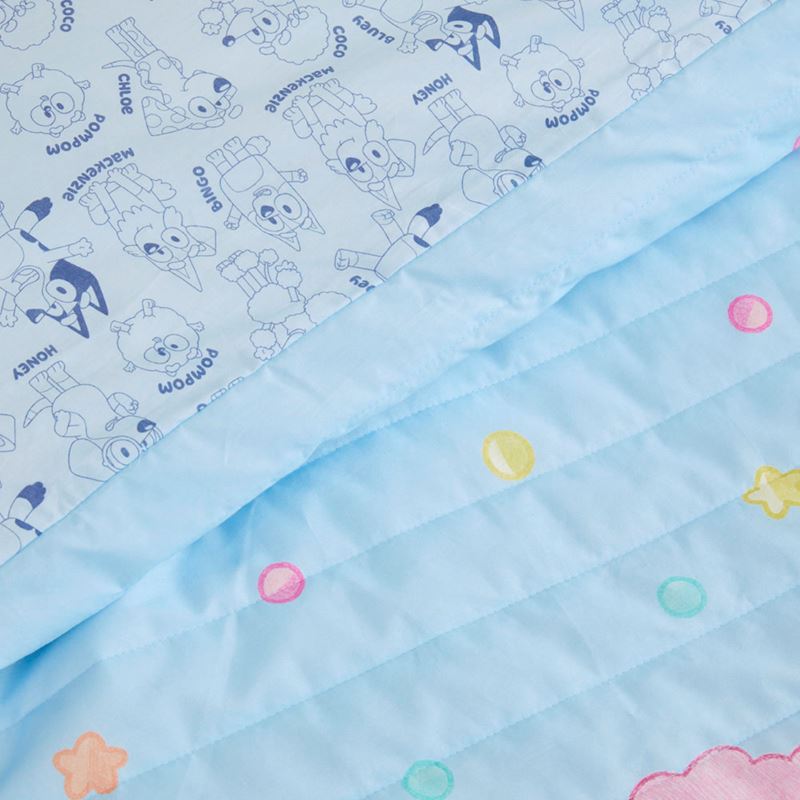 Bluey & Friends Organic Cotton Soft Blue Quilted Quilt Cover Set