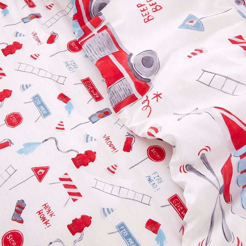 Transport Rescue Crew Grey Marle Cot Quilt Cover Set
