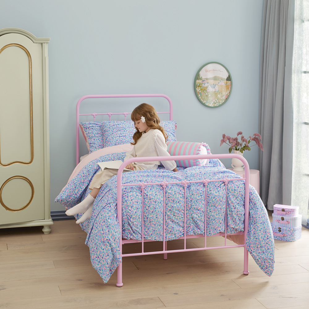 Adairs Kids Heirloom Iris Cornflower Ruched Quilt Cover Set Adairs