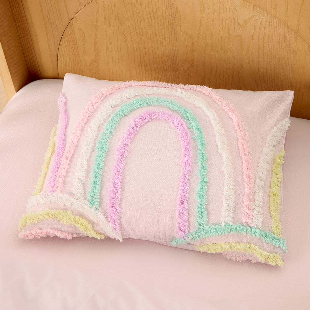 Adairs Kids Ruby Tufted Rainbow Cot Quilt Cover Set Adairs