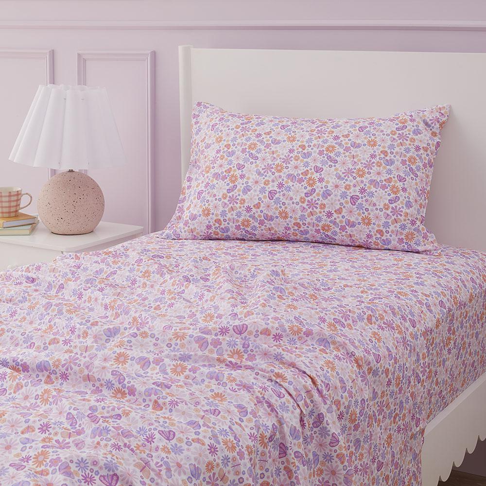 Adairs Kids Marni Floral White Sheet Set Adairs