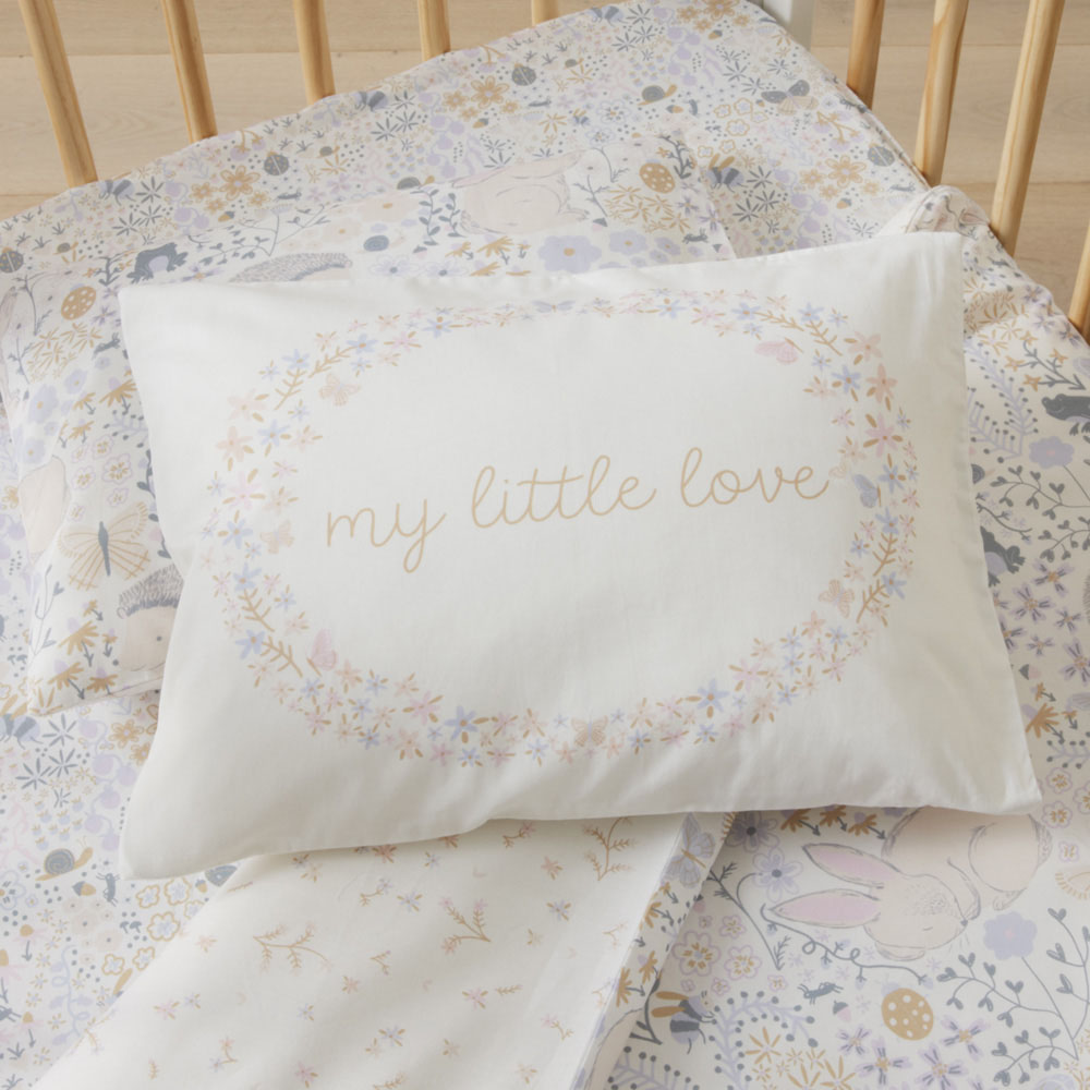 Adairs Kids Decorative My Little Love Cot Text Pillowcase Adairs
