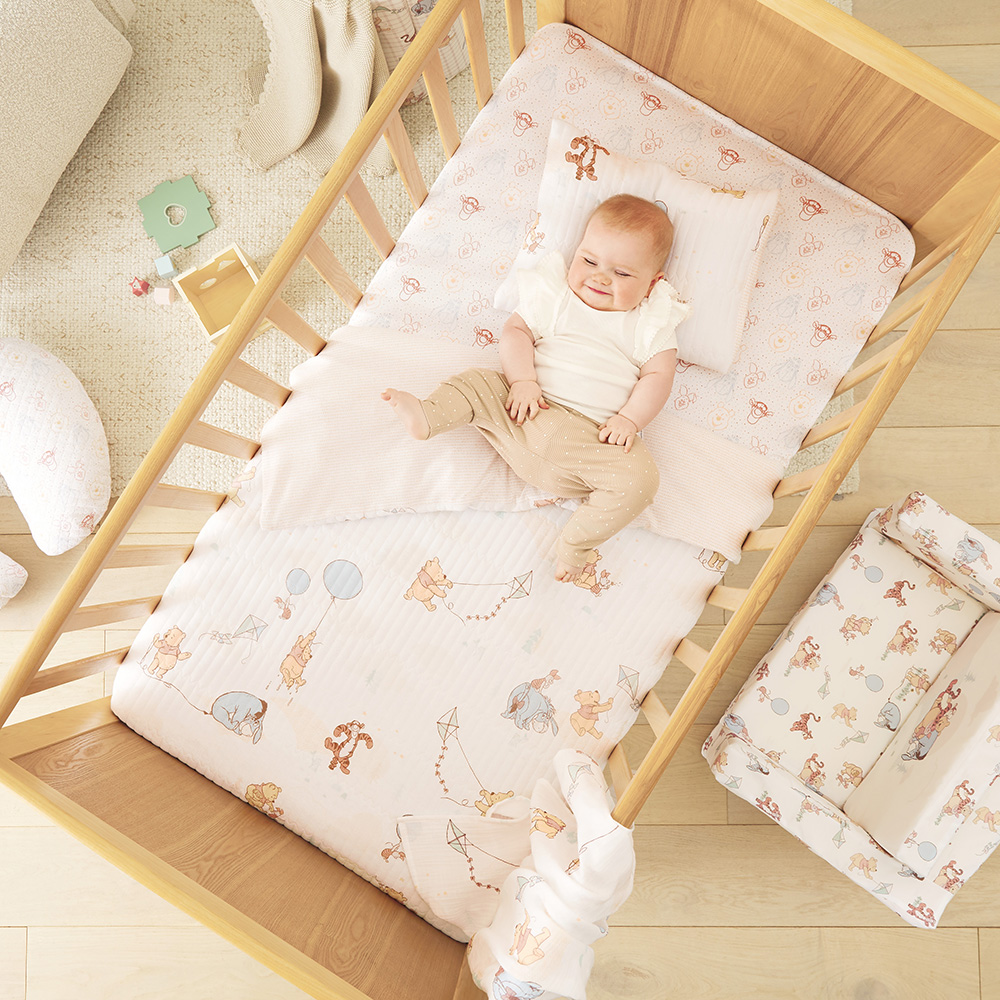 Adairs Kids Disney Winnie the Pooh Quilted Cot Quilt Cover Set Adairs