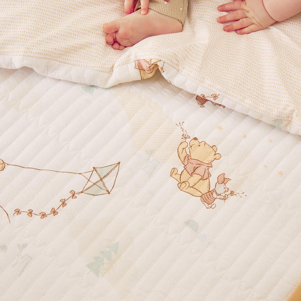Adairs Kids Disney Winnie the Pooh Quilted Cot Quilt Cover Set Adairs
