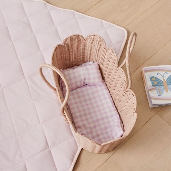 Katie's Doll Play Lilac Gingham Baby Carrier Bedding Set