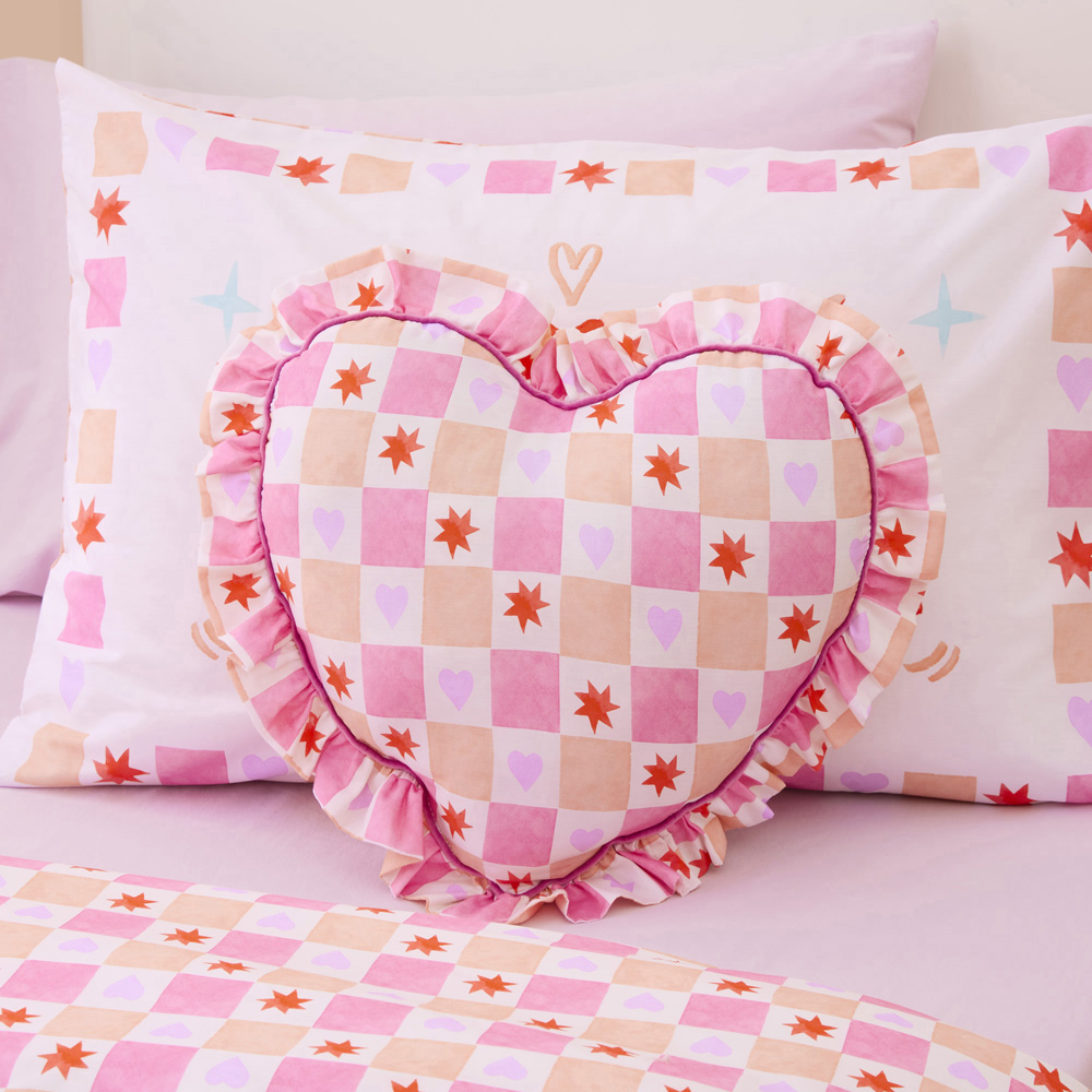 Adairs Kids Fiesta Ruffle Heart Novelty Cushion Adairs