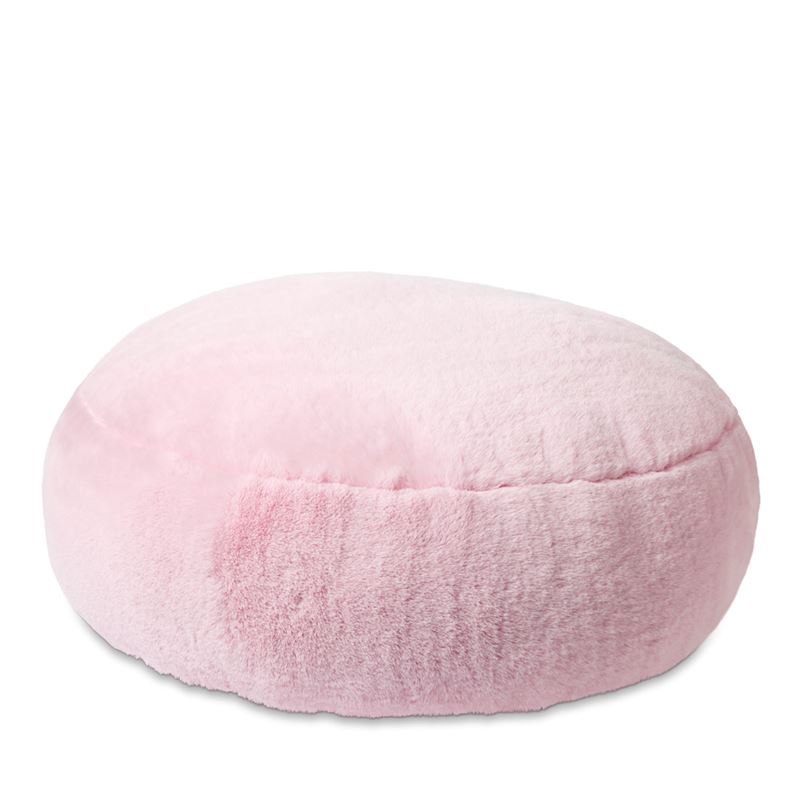 Frankie Powder Pink Faux Fur Floor Cushion