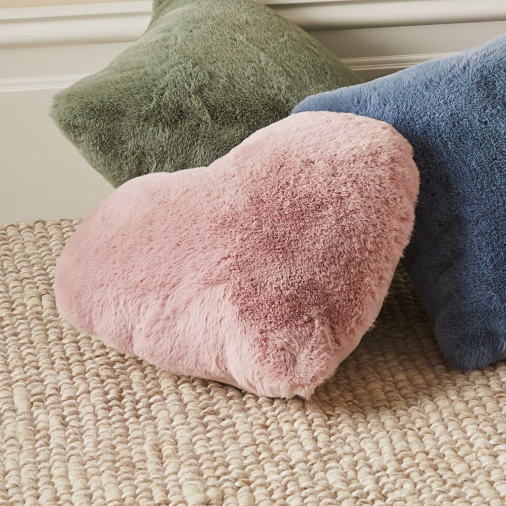 Faux fur pink cushion sales