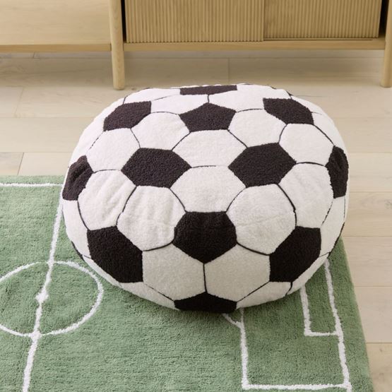 Soccer Black & White Floor Cushion