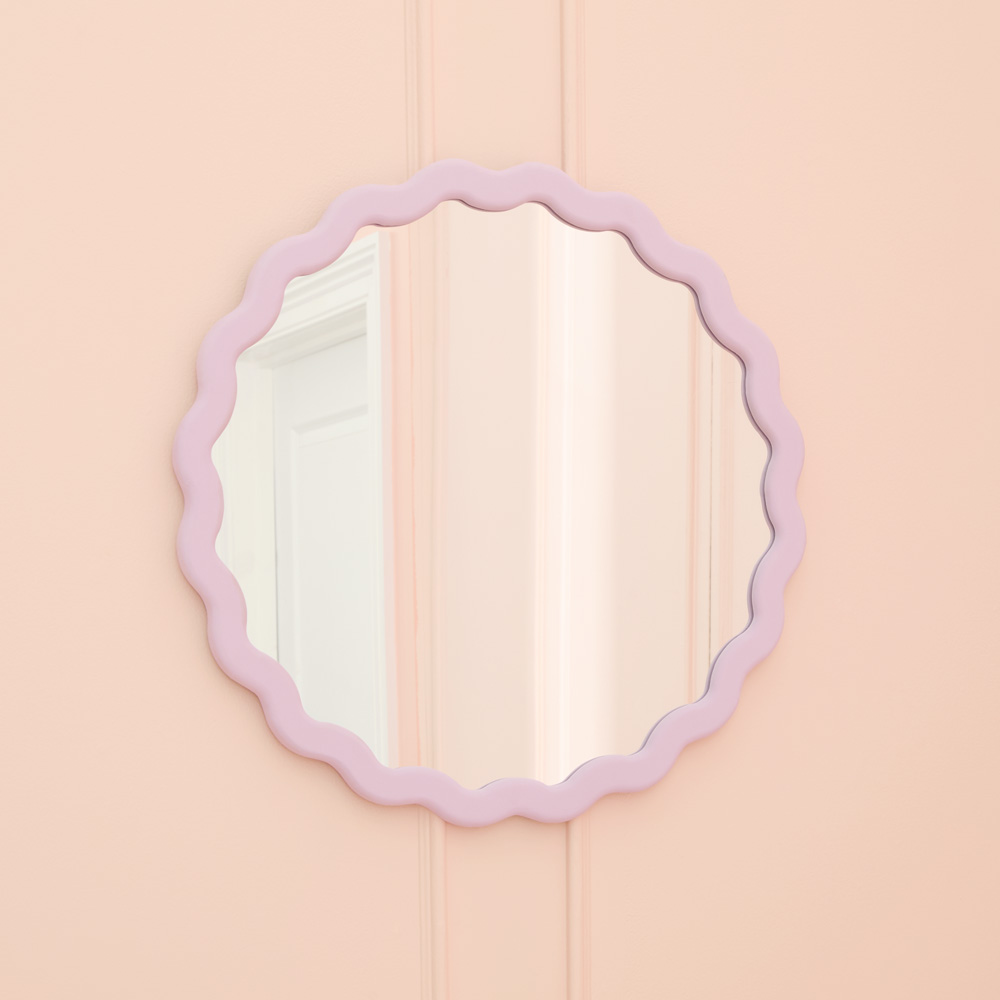 Adairs Kids Wavey Round Lilac Mirror Adairs