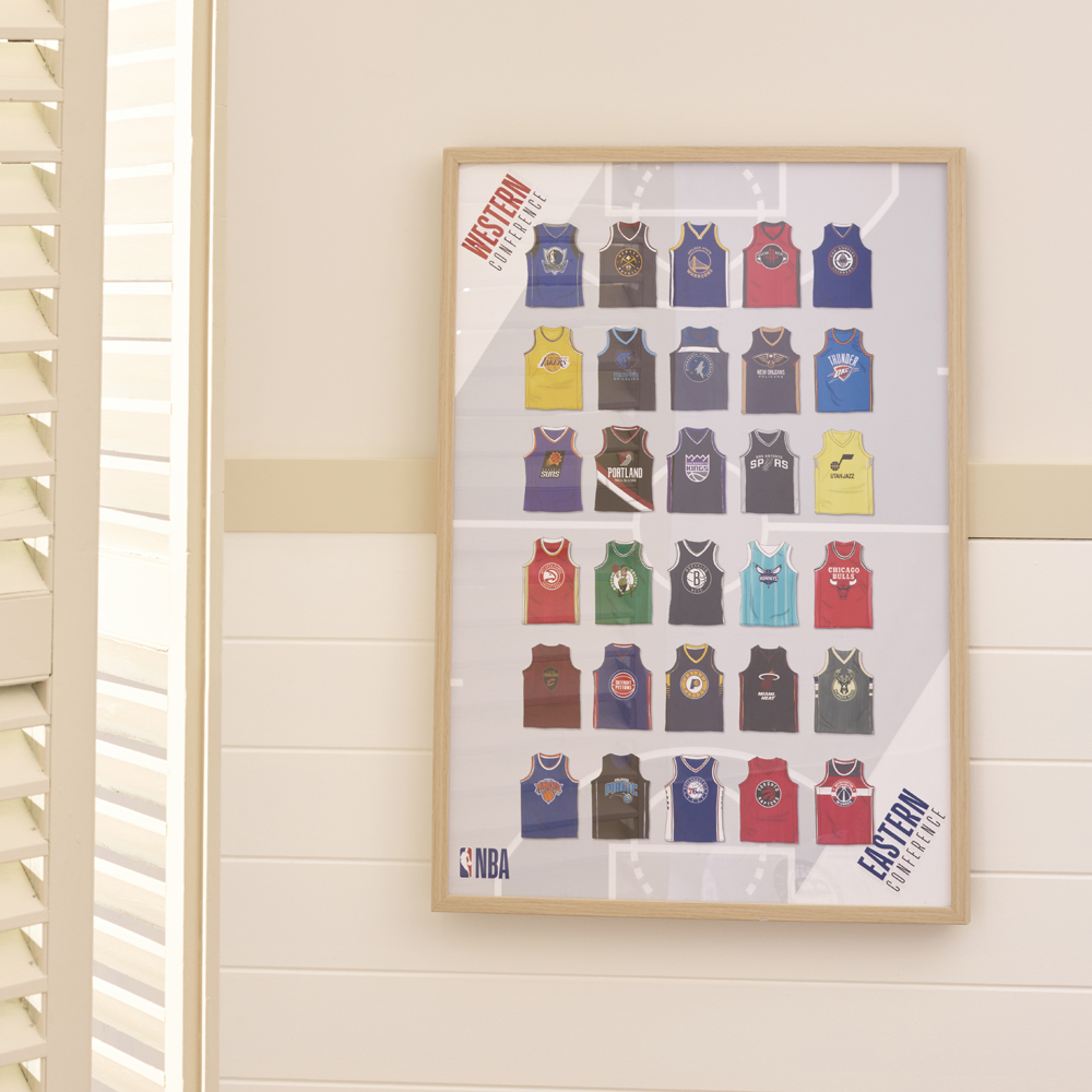 Adairs Kids NBA Team Jerseys Wall Art Adairs