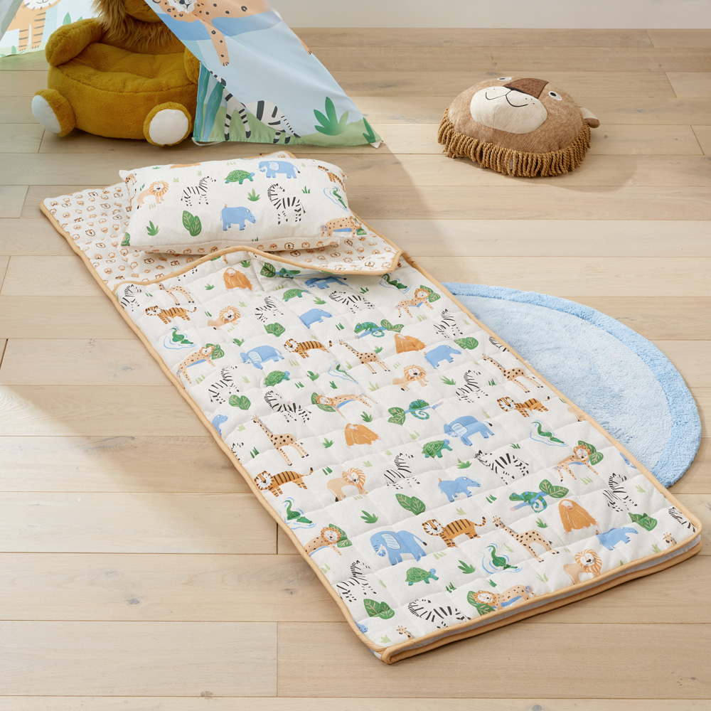 Adairs Kids Jersey Jungle Adventure Quilted Sleeping Bag Adairs