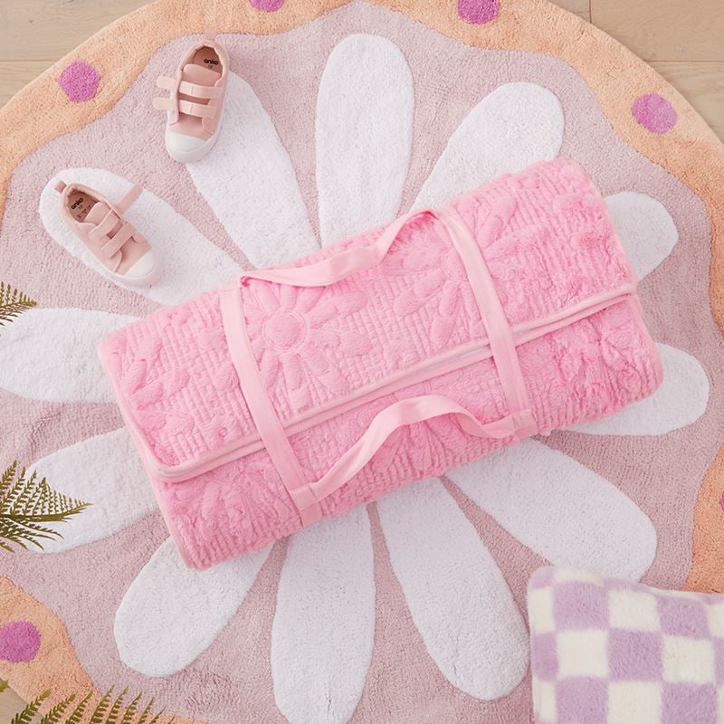 Marni Pink Floral Faux Fur Sleeping Bag