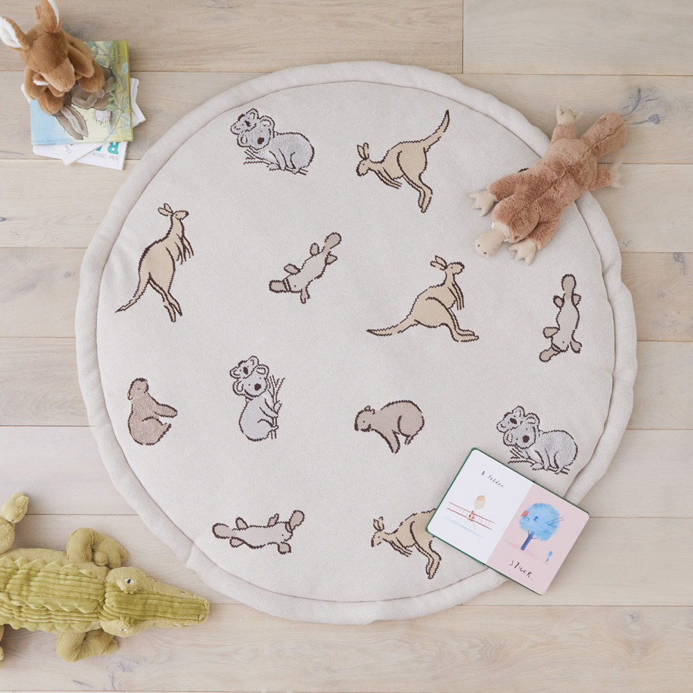 Adairs Baby Interactive Animals of Oz Knitted Play Mat Adairs