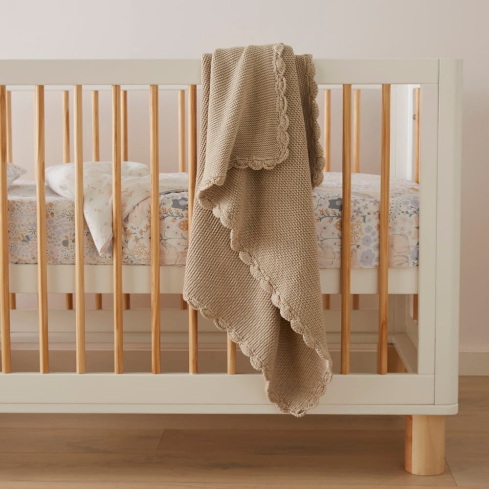 Adairs Baby Lennox Natural Organic Cotton Baby Blanket Adairs