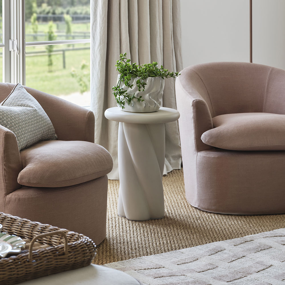 Twist Cream Side Table | Adairs