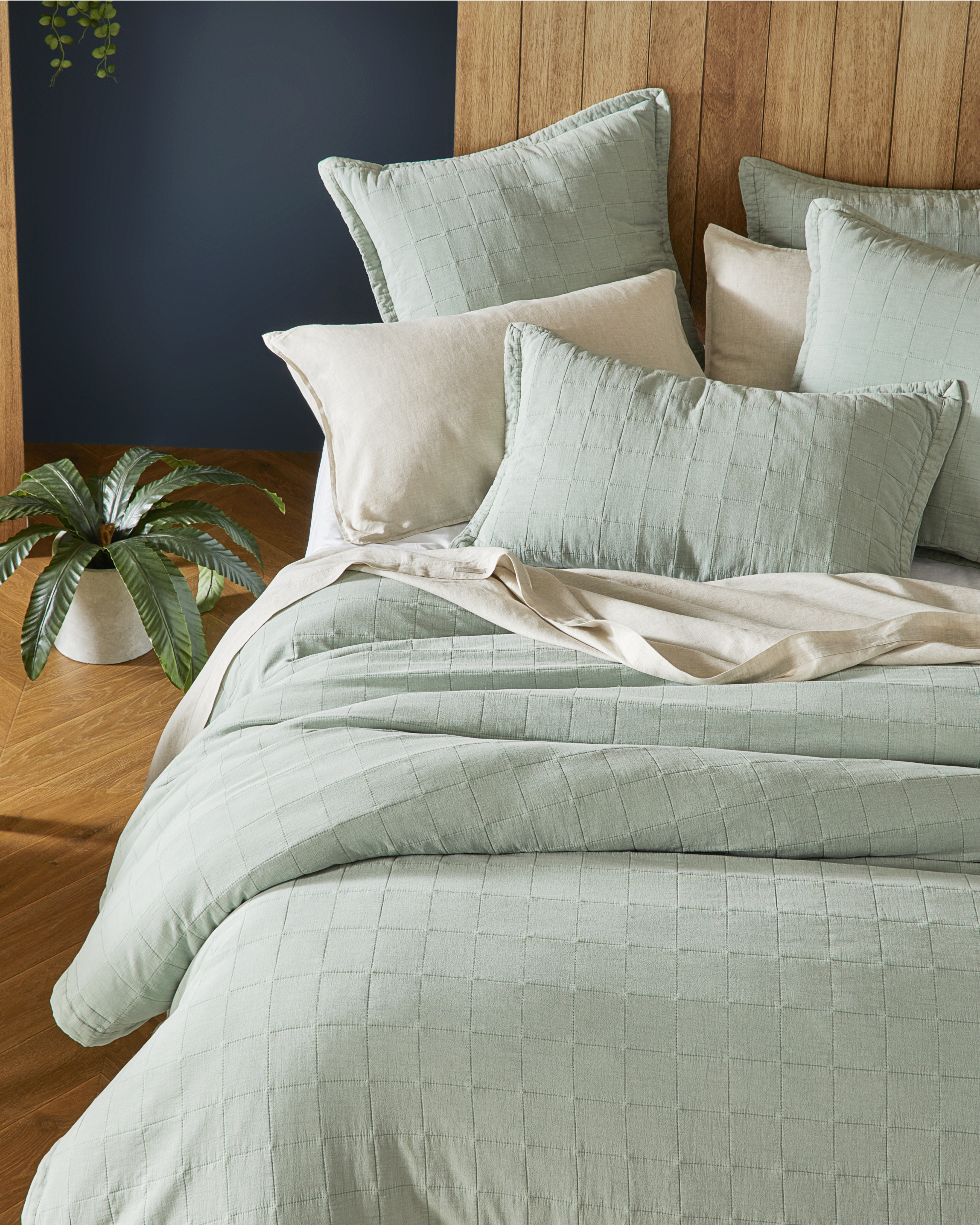 Mosman Eucalyptus Quilted Quilt Cover Bedroom Adairs