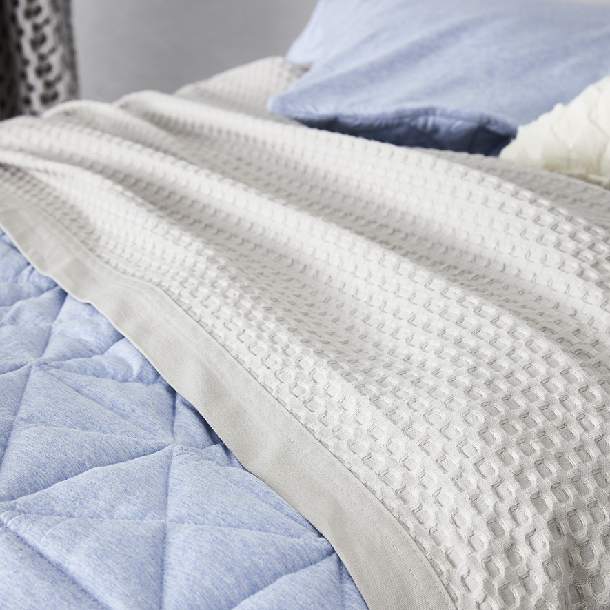 Adairs Kids Summer Waffle Blanket Grey Adairs