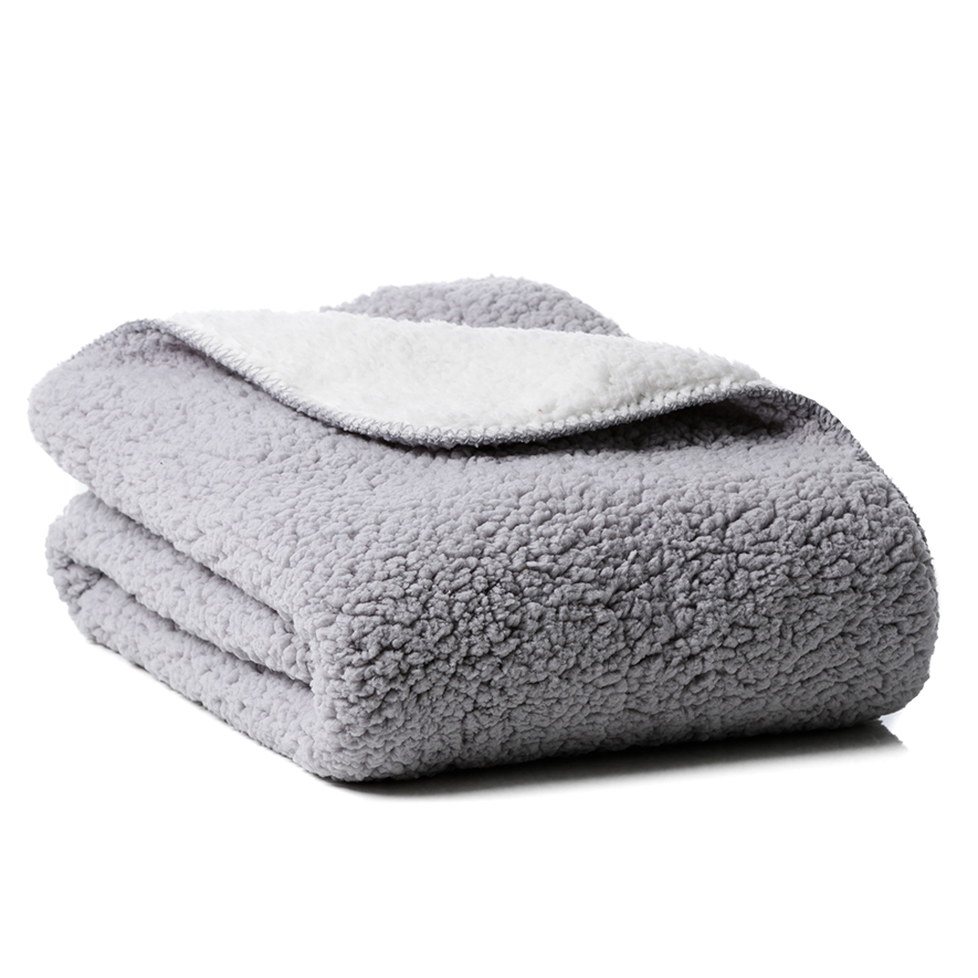 Adairs Kids Kids Sherpa Blanket Grey