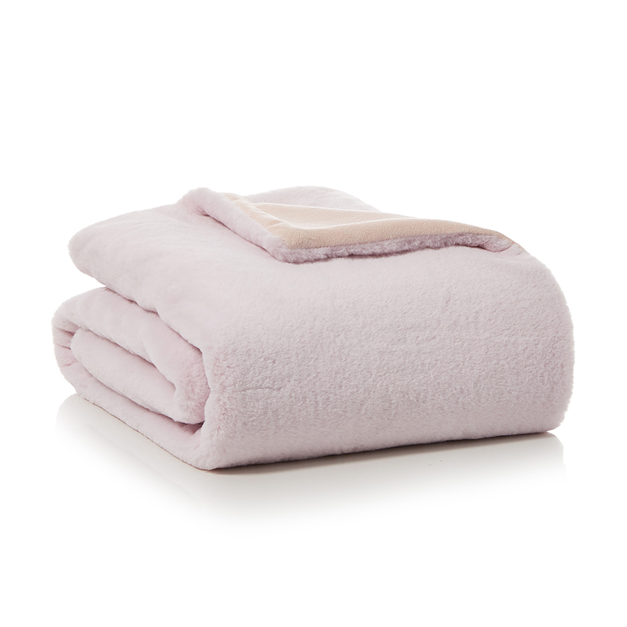 Plush Faux Fur Blanket Lilac Adairs