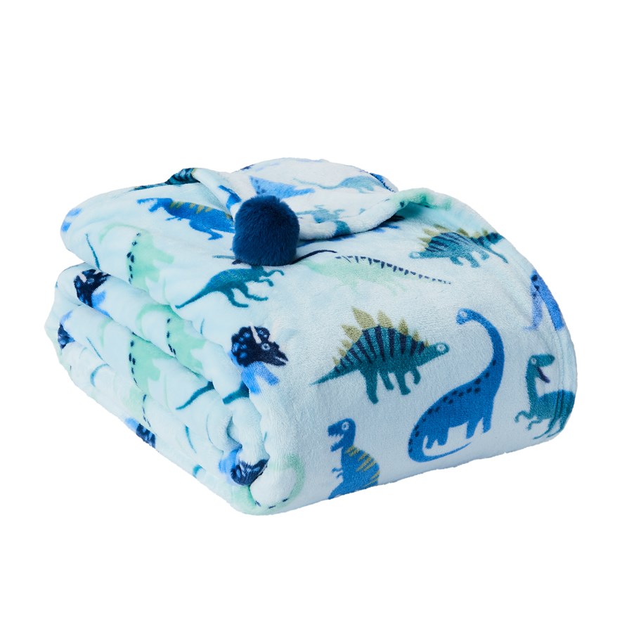 Adairs Kids Kids Ultrasoft Happy Dinosaurs Blanket Adairs