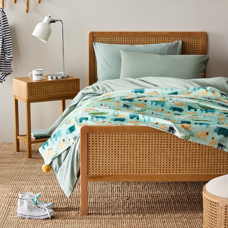 Adairs Kids Ultrasoft Jungle Blanket Adairs