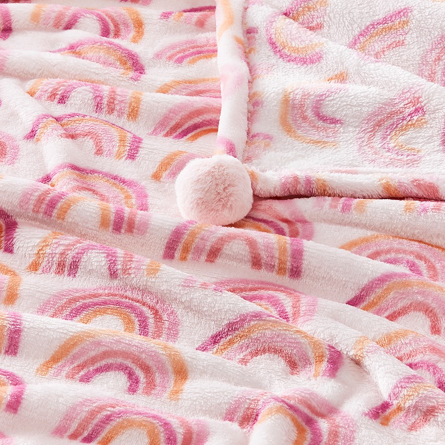 Kids Ultrasoft Rainbow Blanket Adairs