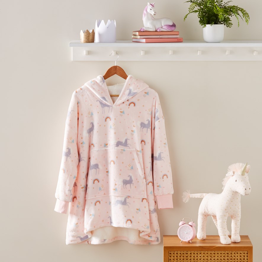 Adairs Kids Kids Hooded I Believe In Unicorns Blanket Adairs