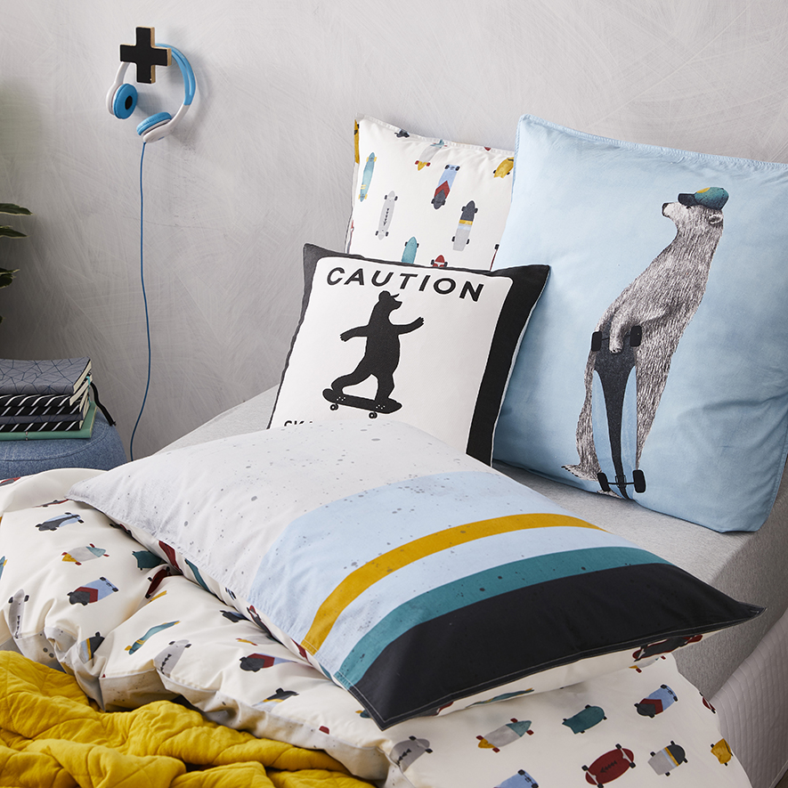 Skater Boy Bear European Pillowcase Adairs