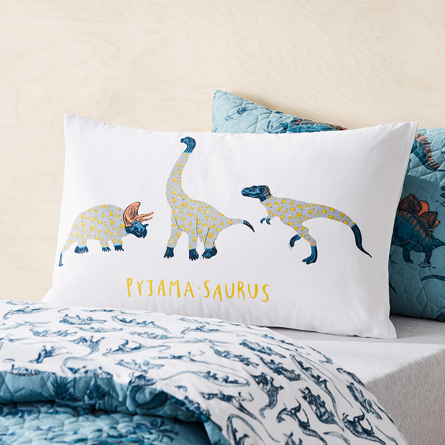 Text Pillowcase Dino Land Adairs