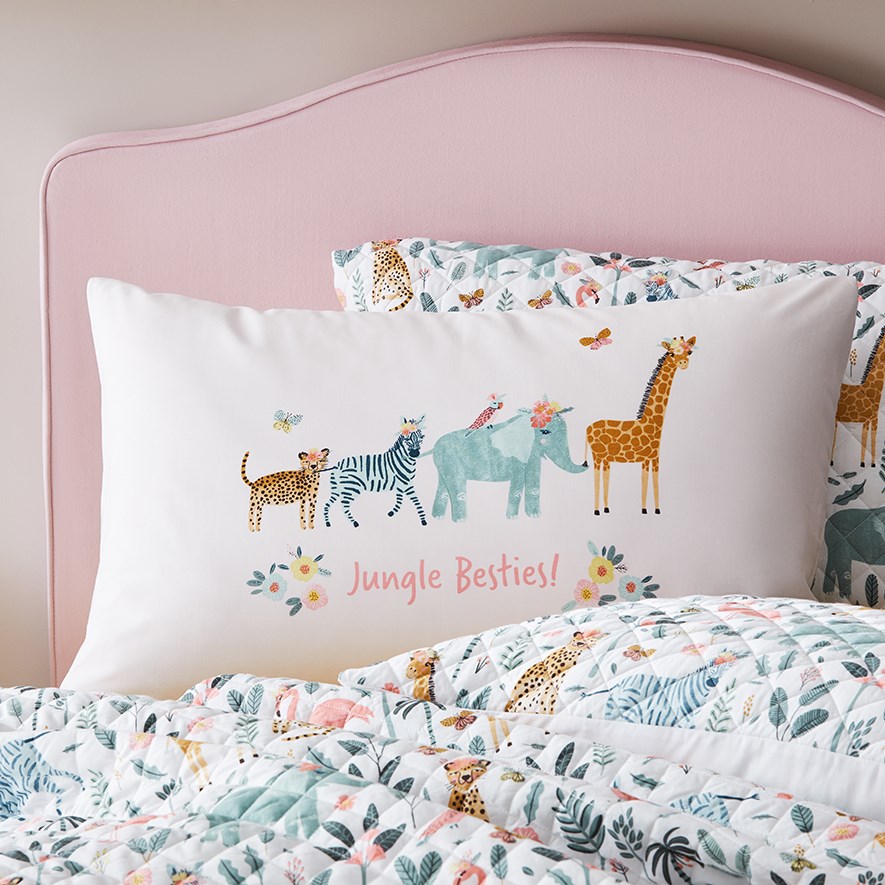 Jungle Besties Bamboo Cotton Pillowcase Adairs