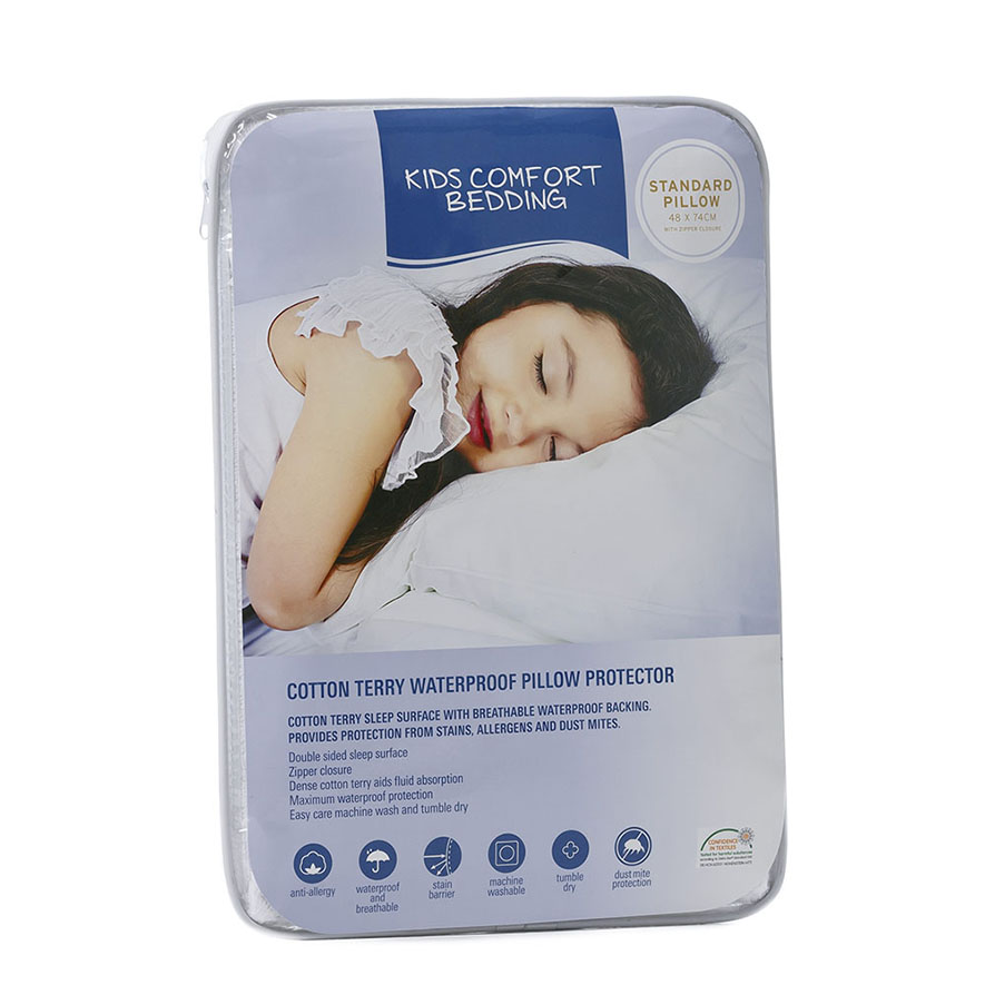 Kids Comfort Cotton Terry Waterproof Pillow Protector OLD Adairs