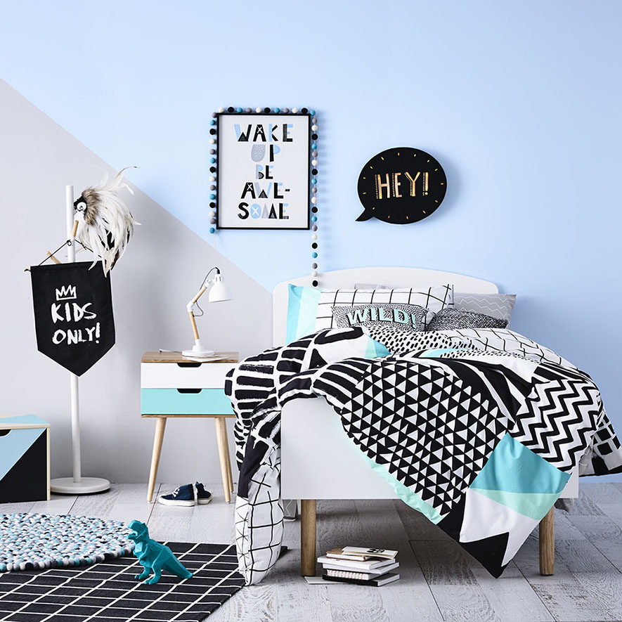 Ryder Bedlinen Queen Black Quilt Cover Set Adairs