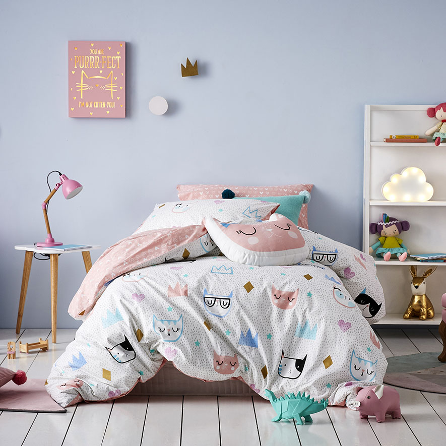 Kitty Dreams Quilt Cover Set Adairs