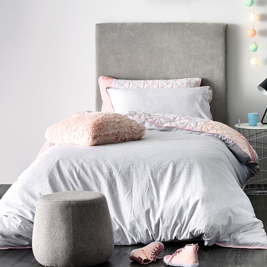 Addison Quilted Pale Pink Quilt Cover Set Adairs