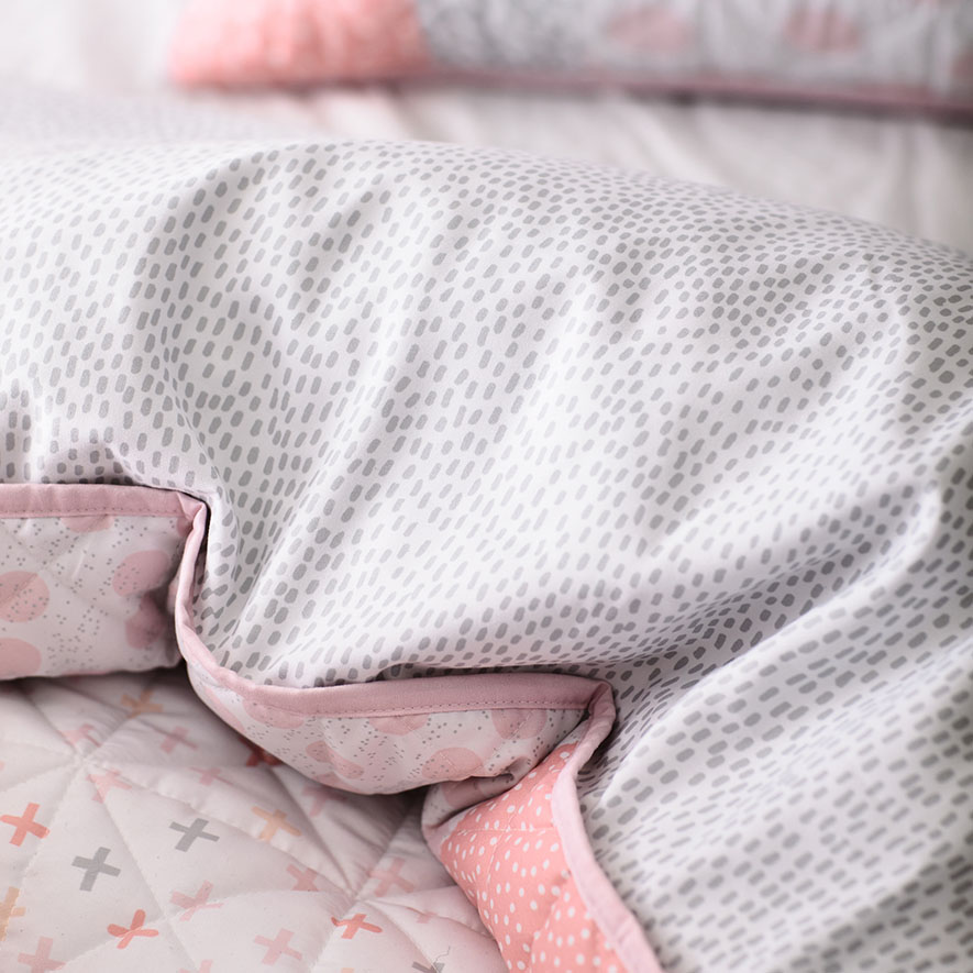 Addison Quilted Pale Pink Quilt Cover Set Adairs