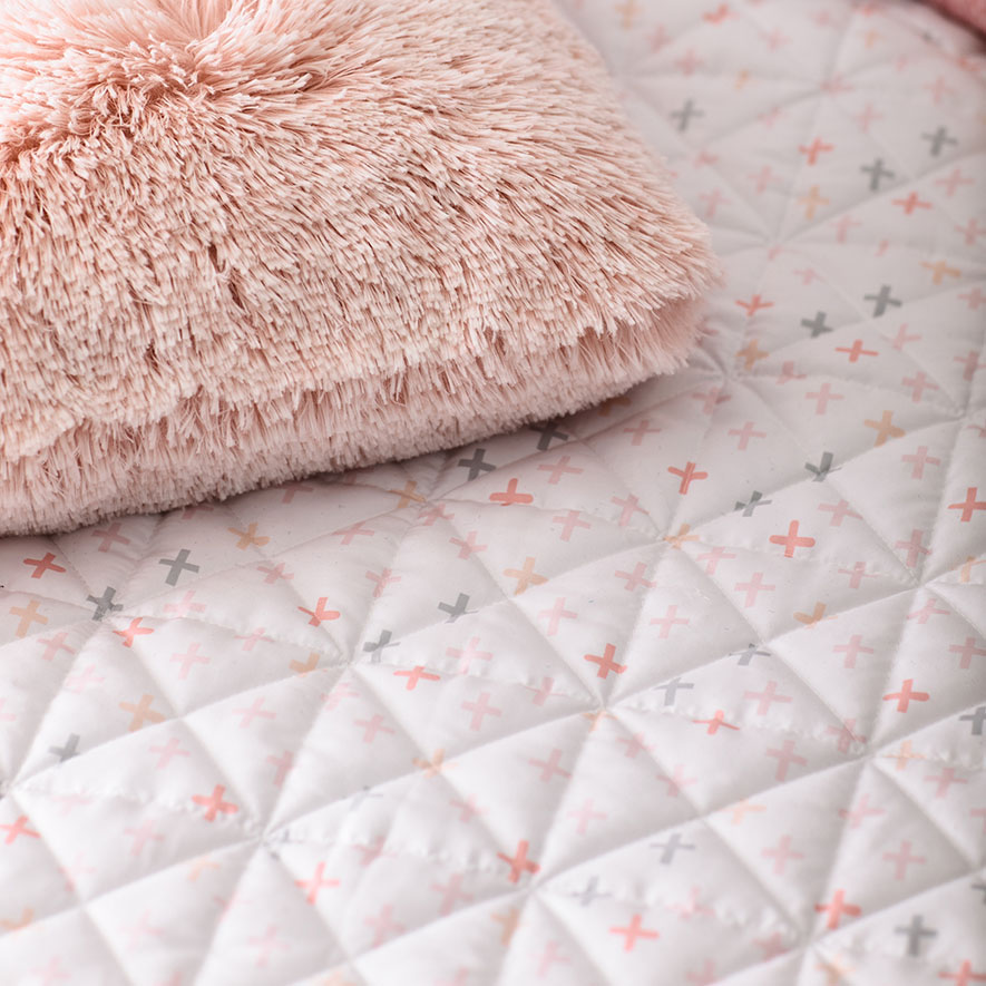 Addison Quilted Pale Pink Quilt Cover Set Adairs